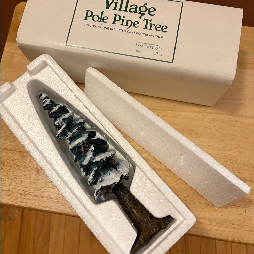 Department 56 Village Pole Pine Tree - Green and White